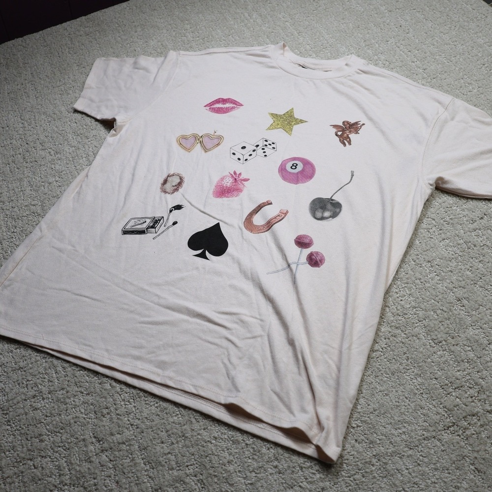 Wild Fable Women Peach Graphic T-Shirt Y2K Aesthetic Icons XXS